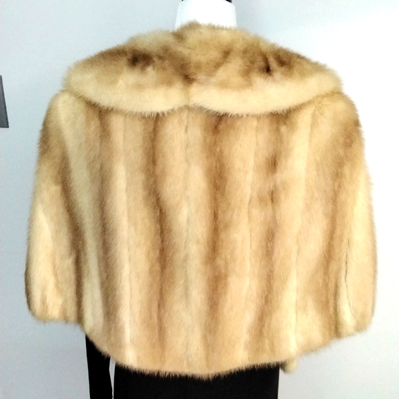 Vintage 1950's - 1960's Blonde Mink Stole with shawl collar - Picture 4 of 16